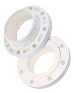 2-Pack 4" SCH-80 PVC Van Stone Flanges 2-Piece Combo (Set of 2) ANSI+ASTM D2467 Socket-Type High Pressure Pipe Fitting