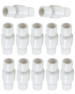 12-Pack 3/4 in. Schedule 40 PVC In-Line Spring Check Valves, Socket