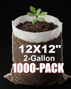 247Garden 1000-Pack 12x12" 2-Gallon Aeration Seedling Pots/Nursery Fabric Plant Grow Bags (40GSM Non-Woven Eco-Friendly Fabric) 8D x 10H