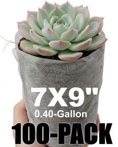 247Garden 100-Pack 7x9" Aeration Seedling Pot/Nursery Fabric Plant Grow Bag/Cover/Filter (40GSM Non-Woven Eco-Friendly Fabric) 4D x 7H ~0.40-Gallon