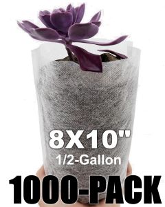 247Garden 1000-Pack 8X10" Aeration Seedling Pot/Nursery Fabric Plant Grow Bag/Cover/Filter (40GSM Non-Woven BPA-Free 4.5D x 8H 1/2-Gallon) w/ Free USA Mainland Shipping
