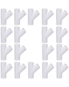 18-Pack 3/4 in. SCH-40 PVC Skew Tees Y-Fittings 3-Way 45-Degree Lateral Tees Pipe Socket NSF ASTM D2466