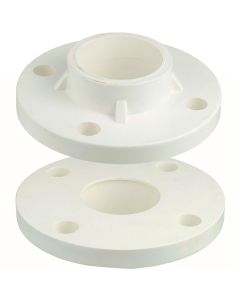 2 in. White PVC SCH-40/80 TS Flange ASTM D2466/D2467 Socket-Type High Pressure Pipe Fittings (Set of 2)