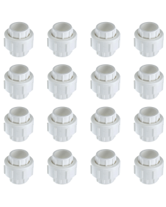 16-Pack 3/4 in. Schedule 40 PVC Unions w/ O-Ring Socket-Type Pipe Fittings ASTM D2466/F1970
