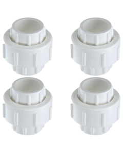 4-Pack 3/4 in. Schedule 40 PVC Unions w/ O-Ring Slip/Socket Pipe Fittings ASTM D2466/F1970
