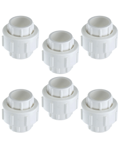6-Pack 1 in. PVC Pipe Union w/ O-Ring for SCH40/SCH80 PVC Pipe Socket-Fitting (SxS) ASTM D2466/F1970