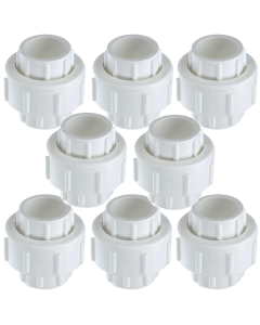 8-Pack 1-1/4 in. SCH40 PVC Slip Unions w/ O-Ring SxS ASTM D2466/F1970