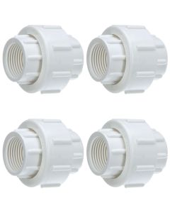 4-Pack 1.5 in. SCH-40 PVC Threaded-Unions w/ EPDM O-Ring Seal FNPT x FNPT F1970 Repair Fittings