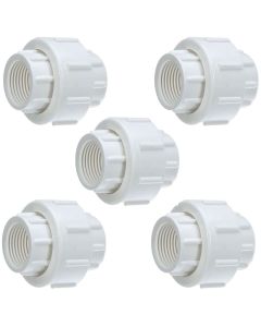 5-Pack 1.5 in. SCH-40 PVC Threaded-Unions w/ EPDM O-Ring Seal FNPT x FNPT F1970 Repair Fittings