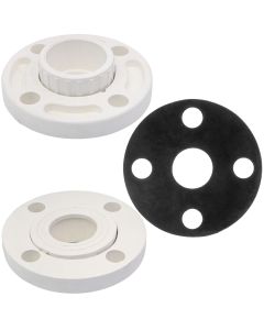 2 in. PVC SCH-80 Van Stone Flanges (Set of 2) + EPDM Flange Gasket Combo ANSI+ASTM D2467 Socket-Type for High Pressure Pipe Fittings