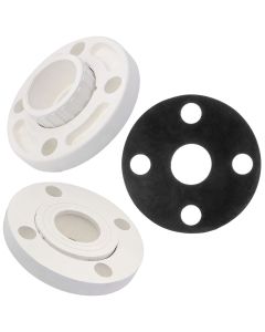 3 in. PVC SCH-80 Van Stone Flanges (Set of 2) + EPDM Flange Gasket Combo ANSI+ASTM D2467 Socket-Type for High Pressure Pipe Fittings