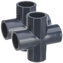 2-Pk 1/2 in. Sch-80 PVC Cross 4-Way Pipe Fittings NSF ASTM D2467 Slip ...