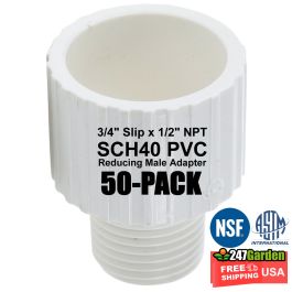Spears 435 Series PVC Pipe Fitting, Adapter, Schedule 40, White, 2" So - View #7