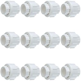 12-Pack 1 in. PVC Pipe Unions w/ O-Ring for SCH40 PVC Pipe Threaded ...