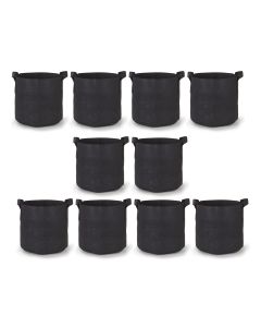 247Garden 2-Gallon Aeration Fabric Pot/Plant Grow Bag w/Handles (Black 7.5H x 8.5D) 10-Pack