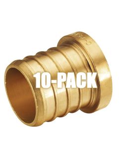 10-Pack 3/4 in. Barb Crimp Pex 3/4-inch Plug (End Cap) Brass Fittings, ASTM F1807