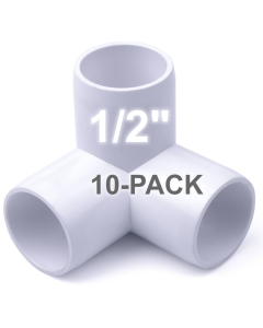 247Garden 1/2 in. 3-Way PVC Elbow Fitting ASTM SCH40 Furniture-Grade Fitting 10-Pack
