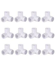 247Garden ASTM SCH40 3-Way PVC Elbow Fitting Connectors for 3/4" Pipes (Commercial+Furniture Grade, UV-Proof) - Compatiable w/247Garden 3/4" PVC Frame Grow Bed/Raised Garden Kit 12-Pack