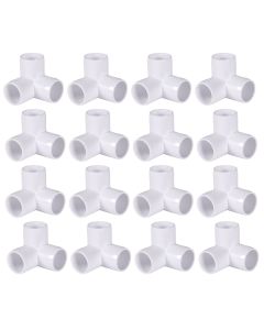 247Garden ASTM SCH40 3-Way PVC Elbow Fitting Connectors for 3/4" Pipes (Commercial+Furniture Grade, UV-Proof) - Compatiable w/247Garden 3/4" PVC Frame Grow Bed/Raised Garden Kit 16-Pack
