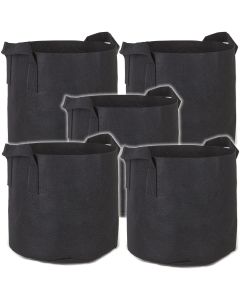 247Garden 5-Pack 15-Gallon Black Aeration Fabric Pots/Plant Grow Bags