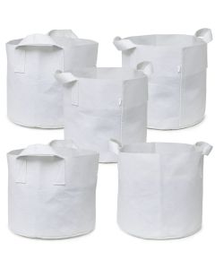 247Garden 2-Gallon Aeration Fabric Pots/Plant Grow Bags w/Handles (White 7.5H x 8.5D) 5-Pack w/Free Shipping in the USA