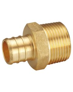 247Garden WDK 1/2 in. PEX-B Barb x 1/2 in. Male Pipe Thread MPT Adapter (Lead Free Brass DZR NSF-Listed F1807)