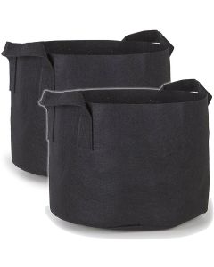 247Garden 20-Gallon Planters Grow Bag/Aeration Fabric Pots w/Handles (Black 16H x 19D) 2-Pack