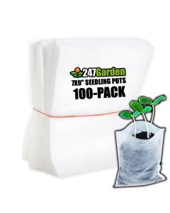 247Garden 100-Pack 7x9" Aeration Seedling Pots/Nursery Fabric Plant Grow Bags (40GSM Non-Woven Eco-Friendly Fabric)