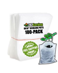 247Garden 100-Pack 8x10" Aeration Seedling Pots/Nursery Fabric Plant Grow Bags (40GSM Non-Woven Eco-Friendly Fabric) w/Free Shipping USA