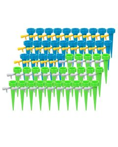 247Garden Auto-Water Drippers w/Adjustable & Automatic Irrigation Switch Control Valve for Plants, 50-Pack Blue/Green