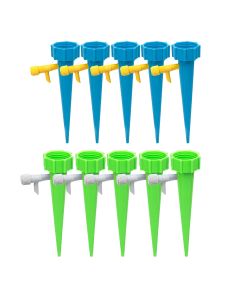 247Garden Auto-Water Drippers w/Adjustable & Automatic Irrigation Switch Control Valve for Plants, 10-Pack Blue/Green w/Free Shipping USA