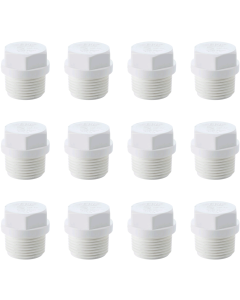 12-Pack 1/2 in. Schedule 40 Male Thread Plugs, NSF/ASTM Pipe Fittings (MPT)