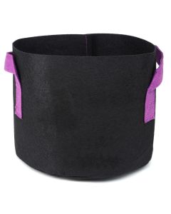 247Garden 2-Gallon Black Aeration Fabric Pot w/Short Purple Handles (7.5H x 8.5D)