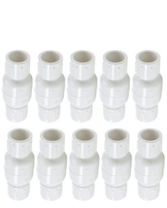 10-Pack 3/4 in. Schedule 40 PVC In-Line Spring Check Valve SxS Socket-Fitting for Sch40/80 Pipe Fittings