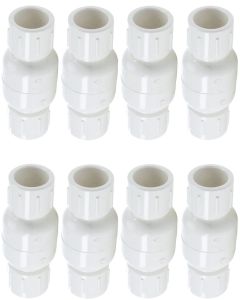 8-Pack 3/4 in. Schedule 40 PVC Spring Check Valves, Socket Type