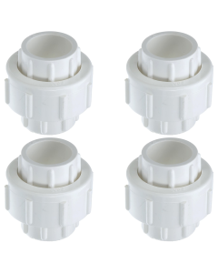247Garden SCH40 PVC 3/4" Union w/ O-Ring Socket-Type Pipe Fitting 4-Pack