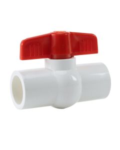 1-1/2 in. Schedule 40 PVC Compact Ball Valve, Socket Pipe Fitting
