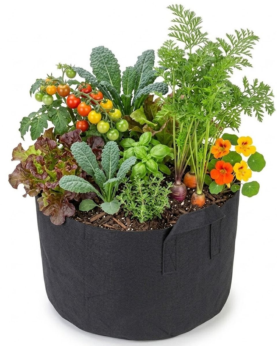 247Garden 15-Gallon Fabric Pot / Cloth Grow Bag / Garden Planter (Black) for Flowers and Trees