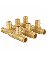 6-PK 1/2 in. PEX-A Tee Cold Expansion Fittings ASTM F1960 NSF Lead Free Brass