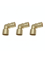 3-PK 1 in. PEX-A Expansion x Female Copper Sweat Elbows ASTM F1960 NSF Lead Free Brass PEX Cold Expansion Fittings