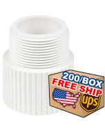 200pcs 1-1/4 in. Schedule 40 PVC Male Adapter Pipe Fitting NSF SCH40 ASTM D2466 1.25" NPT x Slip