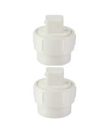 2-Pk 1-1/2 in. PVC Schedule-40 DWV Sewer Cleanout Adapters w/Plugs (Female Adapter Spigot x FIPT + MIPT Plug) for Drain, Waste and Vent ASTM D2665 NSF