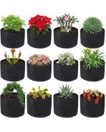 12-Pack 247Garden 2-Gallon Basic Black Fabric Pots/Grow Bags 200GSM No Handles 7.5H x 8.5D