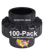 100-Pack 1/2 in. Schedule 80 PVC Unions SCH80 Pipe Repair/Joint Fittings Socket-Type ASTM D2467/F1970