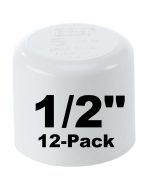12-Pk 1/2 in. Schedule 40 PVC Cap/End Plug NSF Pipe Fitting (Socket) SCH40 ASTM D2466