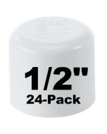 24-Pk 1/2 in. Schedule 40 PVC Cap/End Plug NSF Pipe Fitting (Socket) SCH40 ASTM D2466