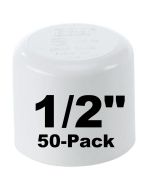 50-Pk 1/2 in. Schedule 40 PVC Cap/End Plug NSF Pipe Fitting (Socket) SCH40 ASTM D2466