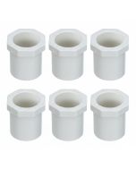 6-PK 3/4" Spigot x 1/2" Slip PVC Schedule-40 Busher Reducing Ring NSF Pipe Fittings 