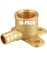 10-Pack 3/4 in. Pex Drop-Ear Elbow Brass Crimp Fitting 3/4 Inch x 3/4 Inch Female NPT, ASTM F1807