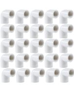 25-Pk 1/2 in. SCH-40 PVC 90-Degree Female Threaded Elbow FIPT x Slip/Socket Pipe Fitting NSF ASTM D2466